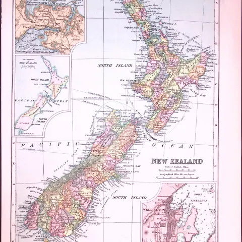 New Zealand 120-Year-Old  Antique Map by G.W. Bacon-48