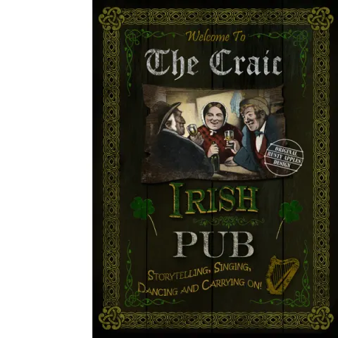 Alice In Wonderland Guinness Metal Wall Art - "The Craic"