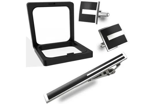 10 x Tie Clip & Cufflinks Set for Men L12a