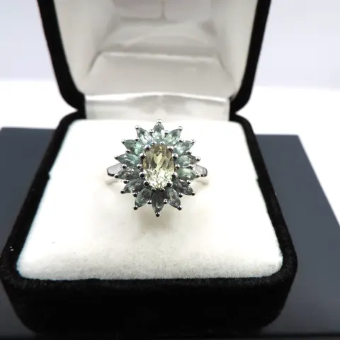Sterling Silver Peridot Ring New With Gift Pouch