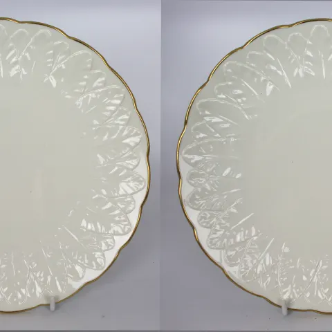 Pair of Royal Worcester Fern Leaf Plates