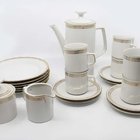 23 Piece Winterling Bavaria White & Gold Porcelain Coffee Service