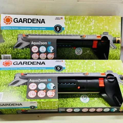 2 x Gardena Oscillating Sprinkler AquaZoom M. New Sealed Boxes