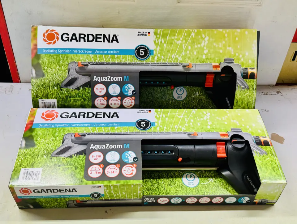 2 x Gardena Oscillating Sprinkler AquaZoom M. New Sealed Boxes
