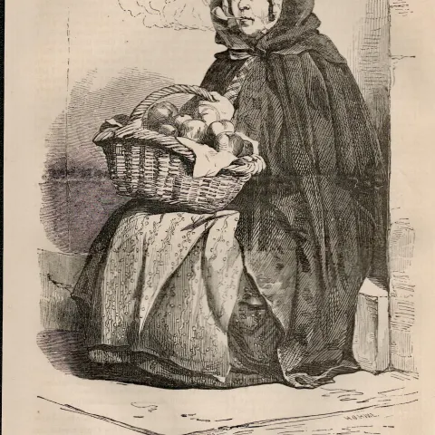 London Irish Street Seller Rare Antique 1864 Henry Mayhew Print.
