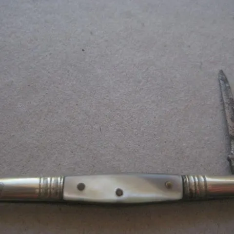 Victorian Mother of Pearl Hafted Steel Bladed Folding Fruit Knife, c1900