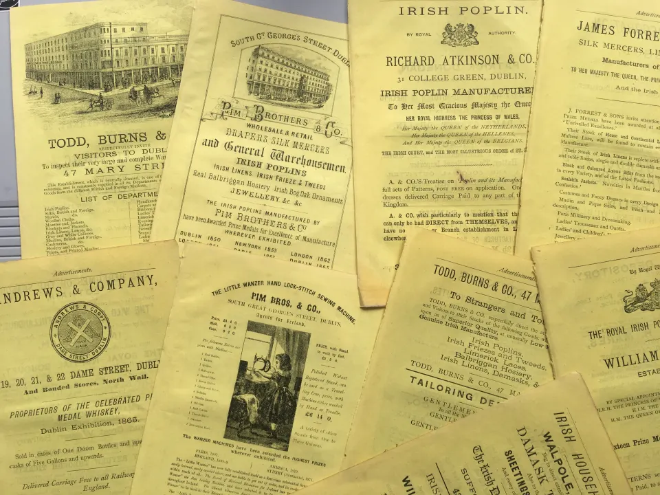 Antique 1871 Selection of  Victorian Irish Advertisements.