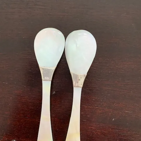 Edwardian Mother Of Pearl/Sterling Cocktail And Caviar Service