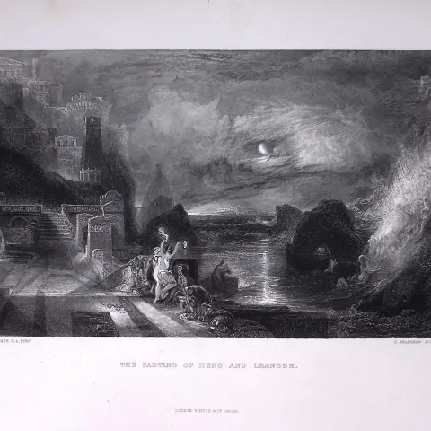 J.M.W Turner Apollo And Daphne Antique Steel Engraving-18-TR