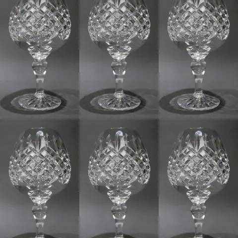 Set of 6 Tudor Crystal "Beaufort" Wine Goblets