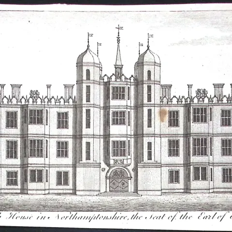 Peterborough Burghley House Rare Georgian Copper Antique 1776 Engraving-116.