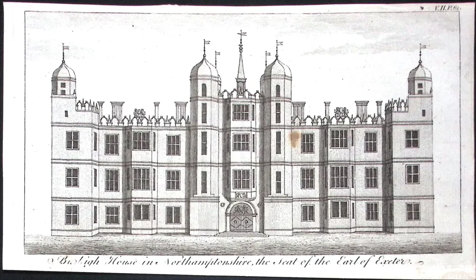 Peterborough Burghley House Rare Georgian Copper Antique 1776 Engraving-116.