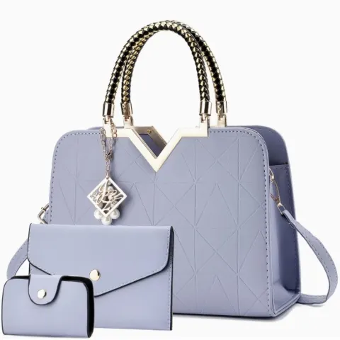 Women’s Handbag & Clutch Set – Convertible Tote Crossbody Bag With Matching Clutch