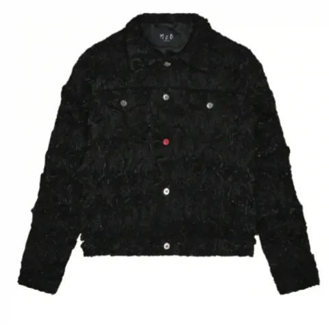 MJB Marc Jaques Burton Spiked Organza Black Pax Jacket, Online Price £1615, Size M (44)