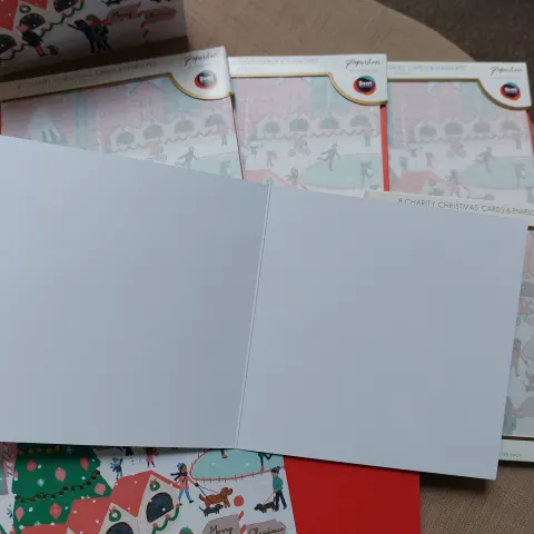 Christmas Cards - Market Scene.  16 Packs of 8 Cards