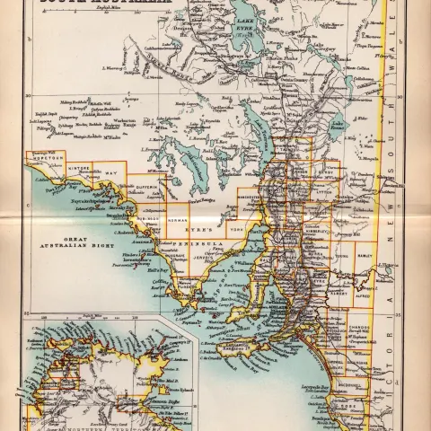 South Australia Double Sided Victorian Antique 1896 Map.