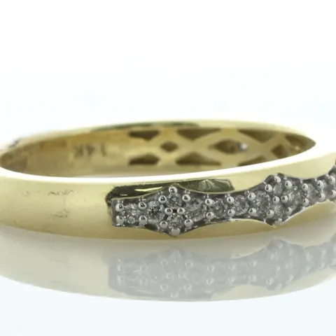 14ct Yellow Gold Illusion Set Semi Eternity Diamond Ring 0.17 Carats