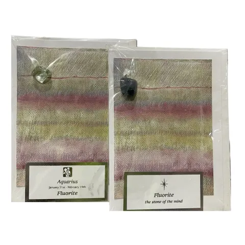 50 x Aquarius Fluorite Gemstones & Card