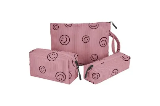 5 x 3 Pcs Makeup Bag, Corduroy Travel Toiletry Bags Lb40
