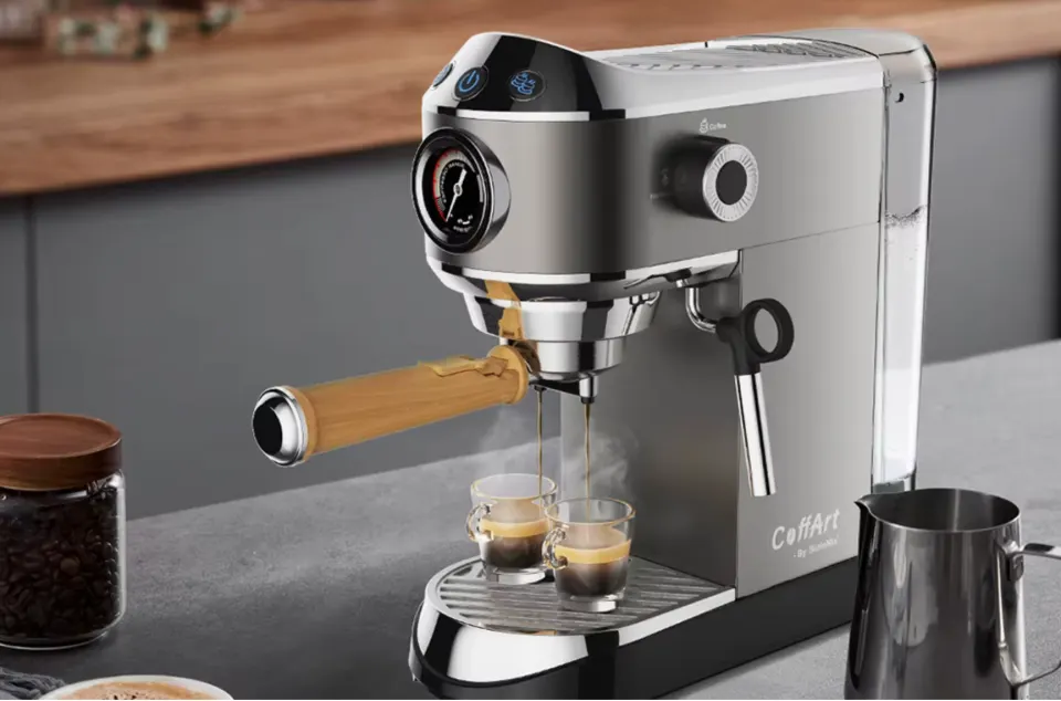 Professional 20-Bar Espresso Machine, Steam Frothier Adjustable Milk Wand, 1.1L Removable Water Tank