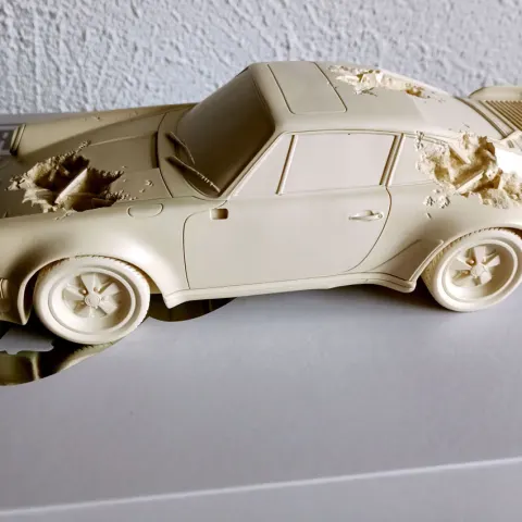 Daniel Arsham Corroded Porsche 911 White Brand New Limited Edition 274/500 (#0565)