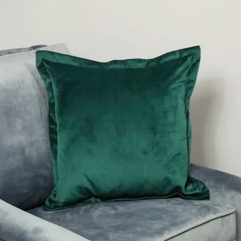 Dark Green Velvet Cushion - Feather Filled RRP - £40