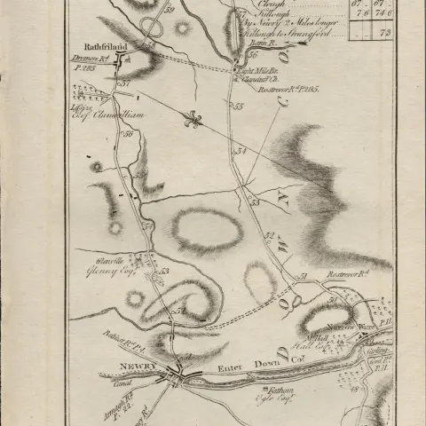 Taylor & Skinner 1777 Ireland Map Newry Warrenpoint Castlewellan Newcastle Dundrum Co Down.