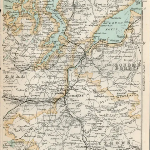 Londonderry Tyrone Omagh Lough Erne Antique Map 2.