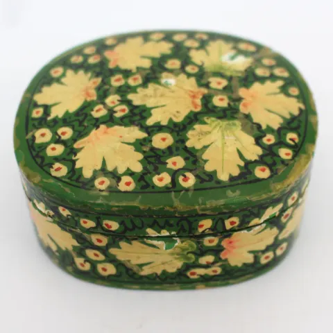 hand-painted Kashmiri papier-mâché trinket box