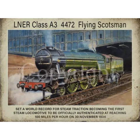 Flying Scotsman  Large Metal Steam Train Wall Art