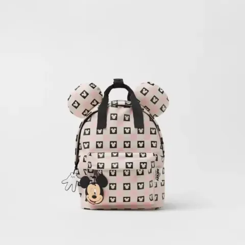 Disney Mickey Mouse Cartoon Fashion Backpack Women's Minnie Canvas School Bag Fashion