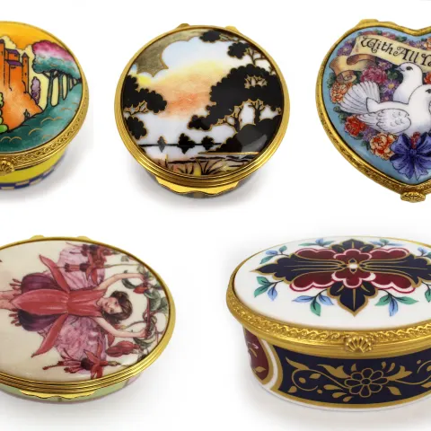 Set of 5 Royal Worcester The Connoisseur Collection Trinket Boxes