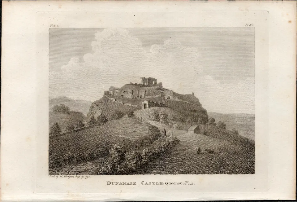 Dunamase Castle  Co Laois  Rare 1791 Francis Grose Antique Print