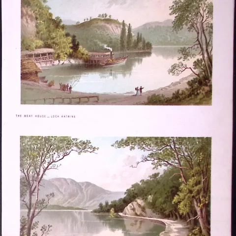 Scotland The Views of Loch Katrine Antique Coloured Print-33