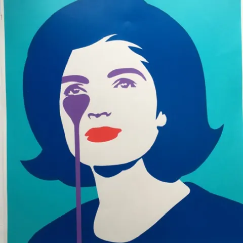PURE EVIL (English 1968) Purple ‘Jackie Kennedy in Tears’, Screenprint, Signed numbered Limited Edit