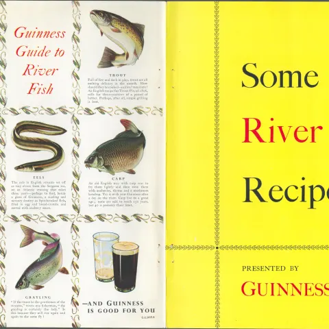 Double Sided Vintage 1961 Guinness Print "River Fish Recipes"Double Sided 1961 Guinness