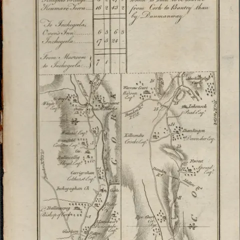 Taylor & Skinner 1777 Ireland Map Cork Warrenscourt Macroom Ballyvourney.