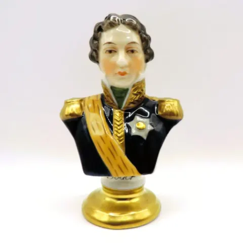 Volkstedt Porcelain Bust of Napoleonic Marshal General Jean-De-Dieu Soult