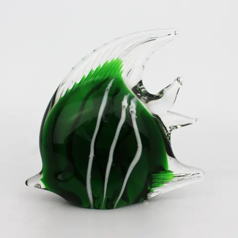 Vintage Glass Angel Fish Sculpture