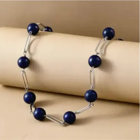 NEW!Lapis Lazuli Necklace (Size - 20) in Stainless Steel