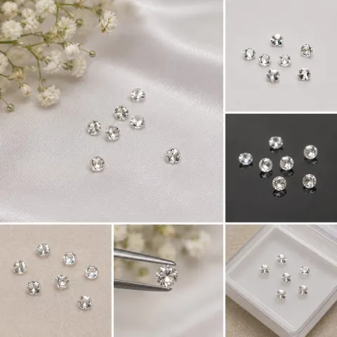 Moissanite Round Cut Gemstones 3mm 0.97ct Total