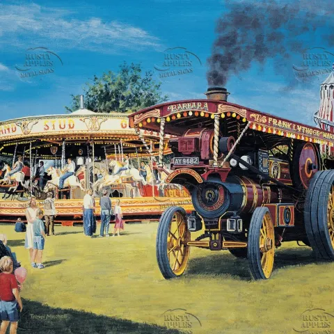 Burrell Showmans 1909 Fairground Locomotive 3093 "Dreadnought" Metal Wall Art