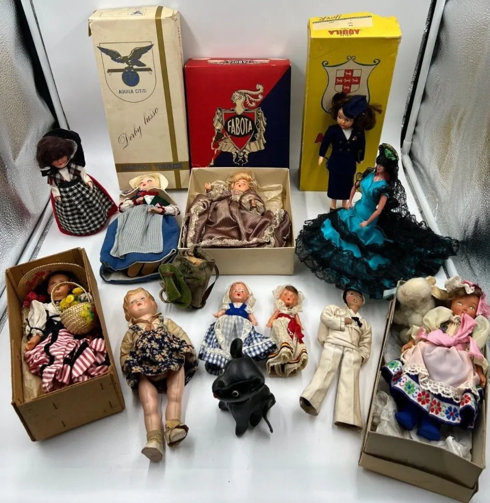 Dolls Antique Handmade Hand painted Job lot of 11 Cecile Bruxelles Fabota Aquila