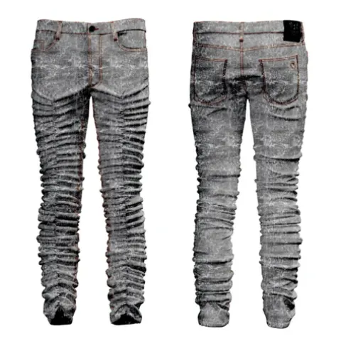 MJB Marc Jaques Burton Acid Wash Zip Flair Stack Pants, Online Price £575, Size 30
