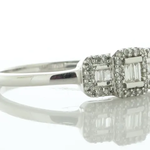 9ct White Gold Three Stone Diamond Ring 0.20 Carats
