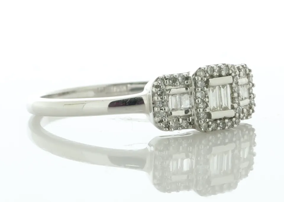 9ct White Gold Three Stone Diamond Ring 0.20 Carats