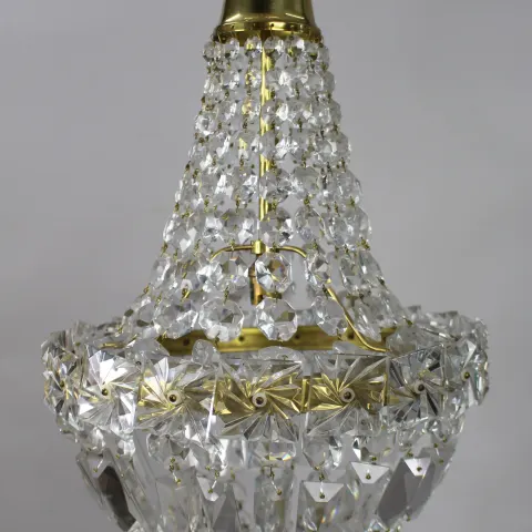 Vintage Cut Glass Crystal French Chandelier