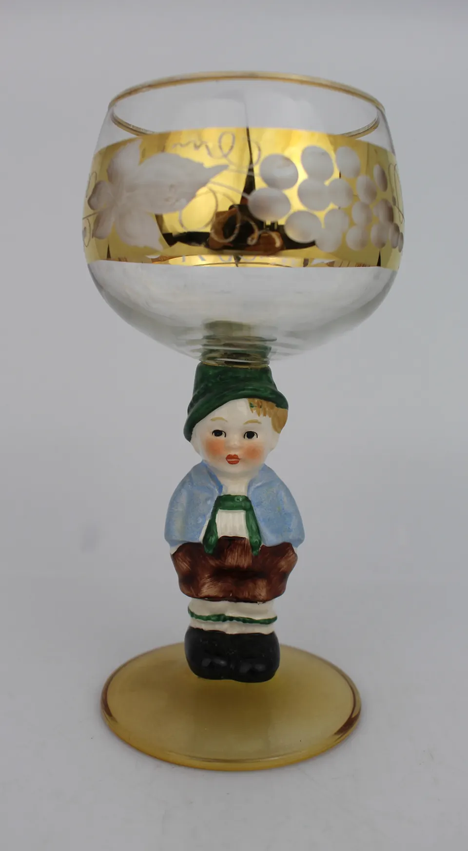 Hummel Figurine Gilt Glass Goblet