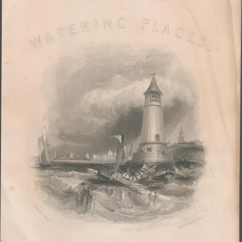 Berwick Upon Tweed Harbour Port Entrance Antique 1842 Steel Engraving.