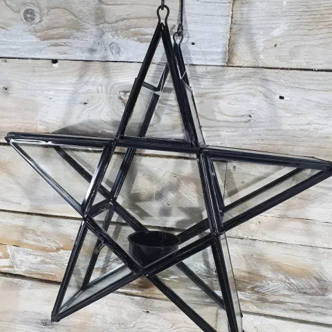 Metal and glass, star candle hanger, from John Lewis. 26cm x 26cm